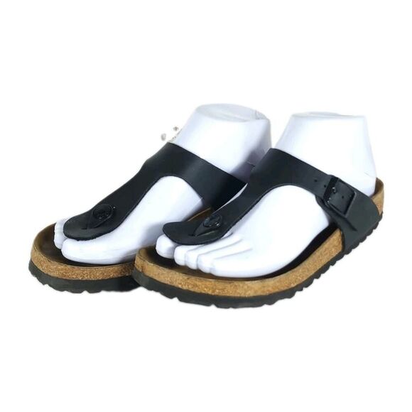 Birkenstock Shoes - Birkenstock Women's Gizeh EU37 US6 Black Birko-Flor T-strap Thong Sandals